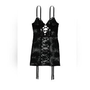Victoria Secret Sheer  Floral Lace Babydoll Lingerie Dress Y2K Vibes Sexy Small